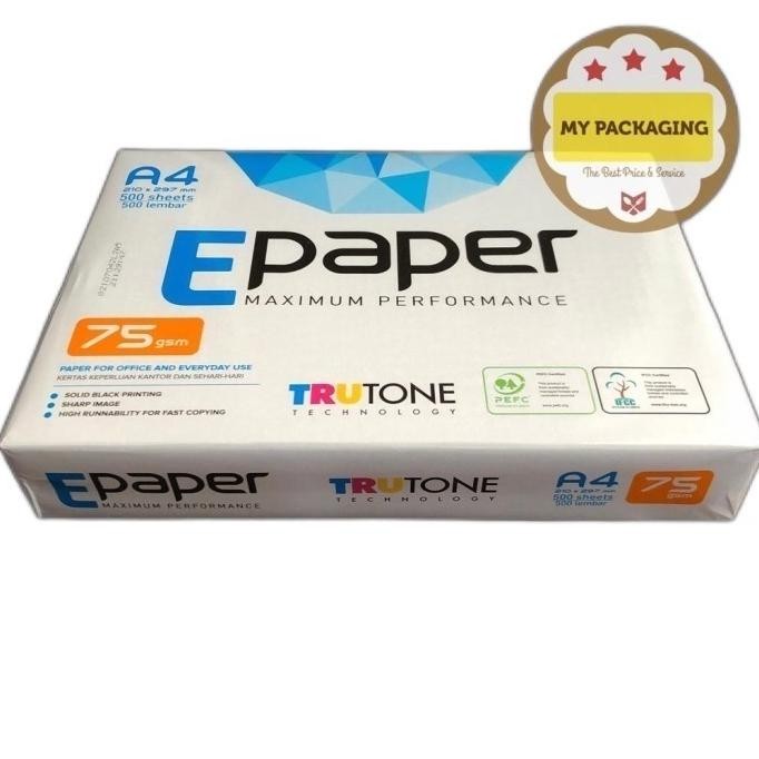 

Kertas HVS A4 75gsm EPAPER 210 X 297 mm murah