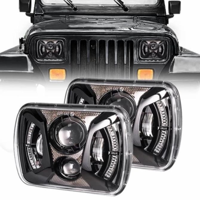 TERMURAH - Headlamp LED Kotak 7inch Taft Feroza Cherokee XJ YJ Panther L300 Carry
