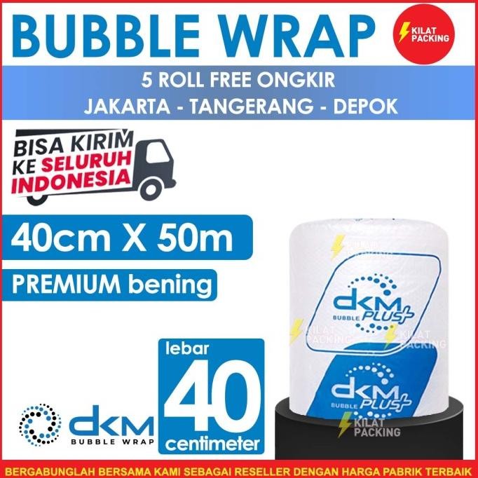 

tersedia bubble wrap 50m x 40cm (bening) premium delkomas