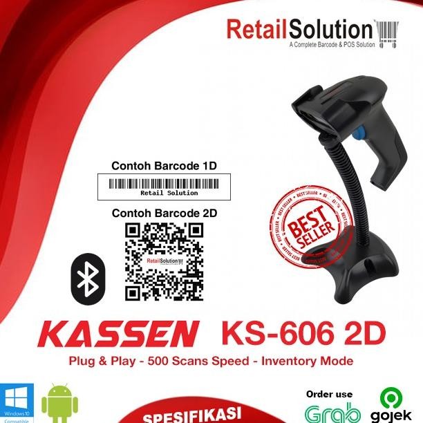 Barcode Scanner 2D Wireless Bluetooth - Kassen KS606 / KS-606