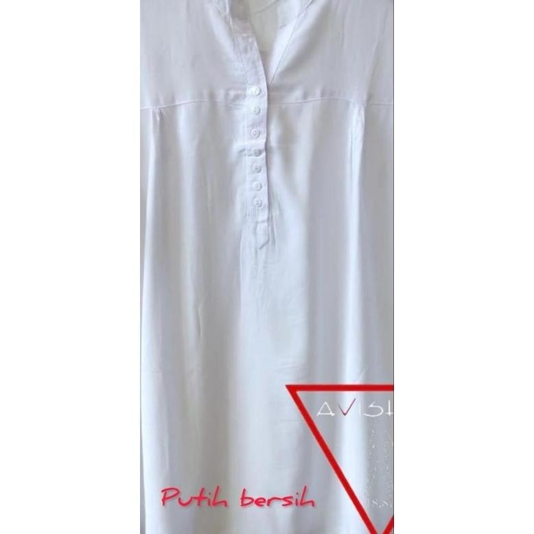Tunik Polos Rayon Putih Bersih Tunik Katun Rayon Tunik Polos Jumbo Lasenta Tunik Wanita Tunik Rayon