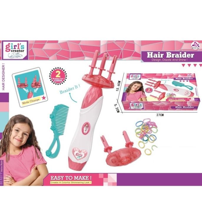 Mainan Aat Kepang Rambut Elektrik DIY Hair Braider Karet Ikat Rambut