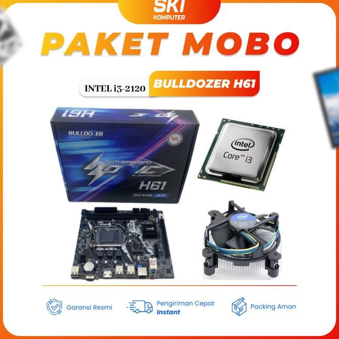 PAKET MOTHERBOARD H61 + PROCESSOR Core i3-2120/2130 4GB DDR3