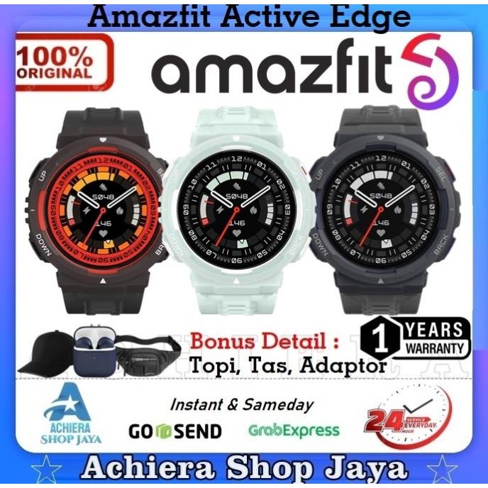 TERLARIS - Amazfit Active Edge Smartwatch 10 ATM GPS Stylish Rugged Design Resmi