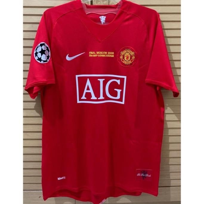 NEW JERSEY BAJU BOLA RETRO MU HOME 2008/2009 FINAL MOSCOW GRADE ORI