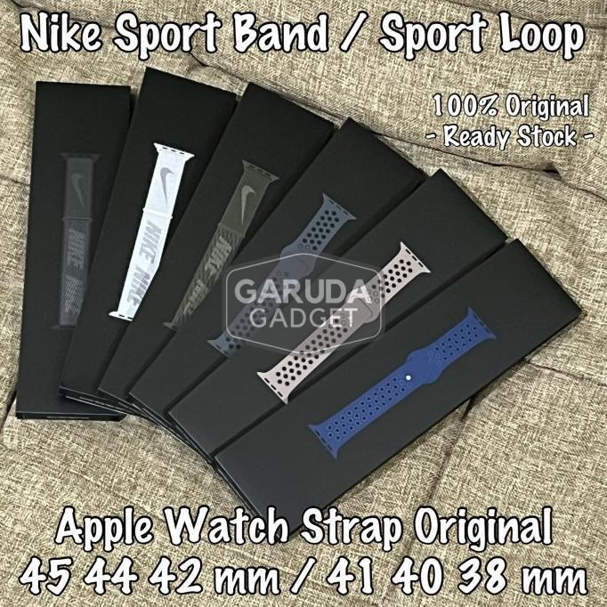 TERBARU - Original Nike Sport Band Strap Apple Watch 7 6 SE 5 45 41 mm Tali Jam