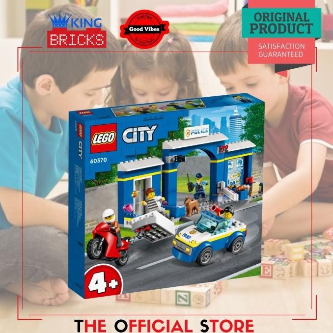 LEGO ORIGINAL CITY 60370 POLICE STATION CHASE - MAINAN ANAK EDUKASI KANTOR POLISI MOBIL MOTOR ANJING