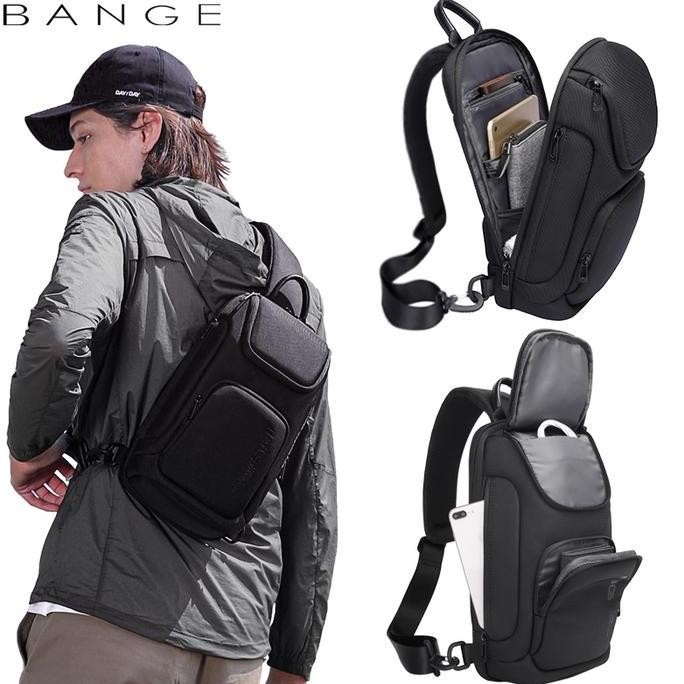 Bange Tas Selempang Pinggang Pria Waistbag  Pria  Slingbag  Pria Bg7565 Hitam Plastik Original