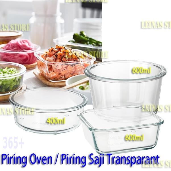 Piring Oven / Piring saji Transparant / Tempat Makanan Kaca