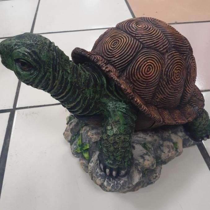 Produk Baru Patung Pajangan Kura Kura Besar Sulcata Indian Batu Kolam Taman Kura2