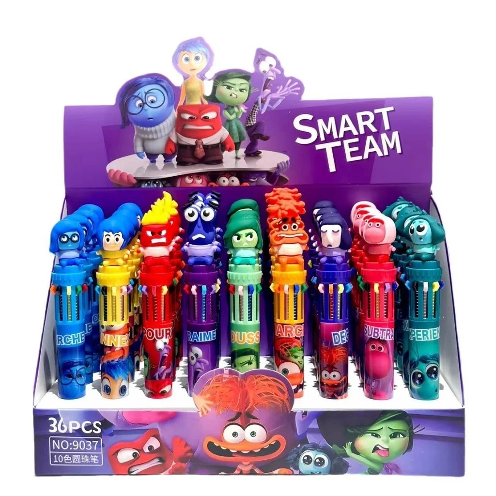 

9/36 Pcs Joy Sadness Inside Out 10-Color Ballpoint Pen Student Child Ball Pen Cartoon Supplies Stationery Gift Prize Wholesale