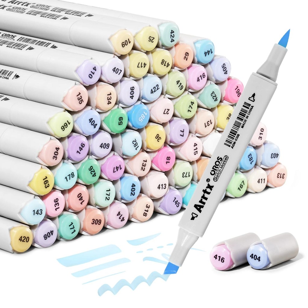 

Arrtx Alcohol Markers Oros Series, Brush & Chisel Tip,Alcohol Markers Set Art Markers For Artists Adult Coloring Sketching