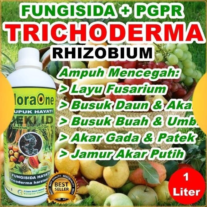 TERSEDIA Tricoderma Cair Fungsida PGPR Rhizobium Floraone 1 L Pestisida Organik