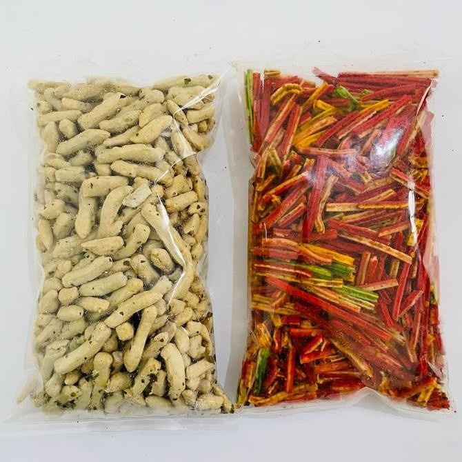 

Ready Paket Hemat Beli 1 Dapat 2 Produk Berbeda Basreng ORI Dan Keripik Lainnya 500gr+500gr