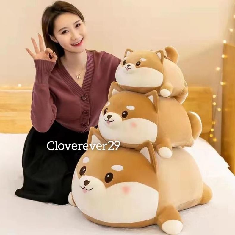 terlaris boneka lying dog shiba 35cm - 50cm murah