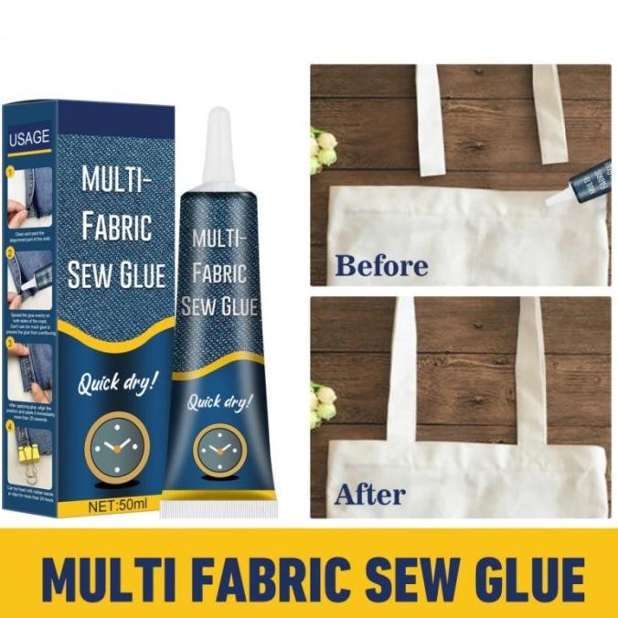

ready Lem Kain Textiles 50ml 60ml Sew Glue Cairan Liquid Perekat Perbaiki Bolong Sobek Pakaian Tas Tanpa Jahit murah