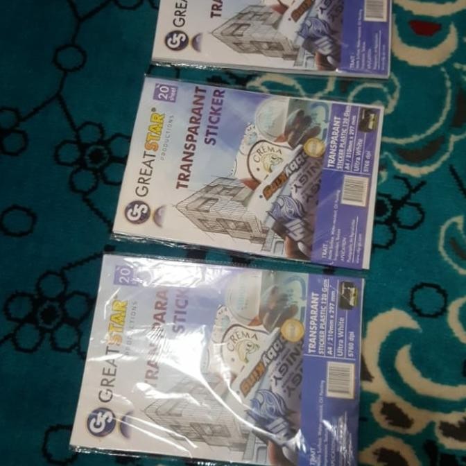 

ready Stiker Plastik Transparan A4 Transparant Sticker Plastic 120Gsm murah