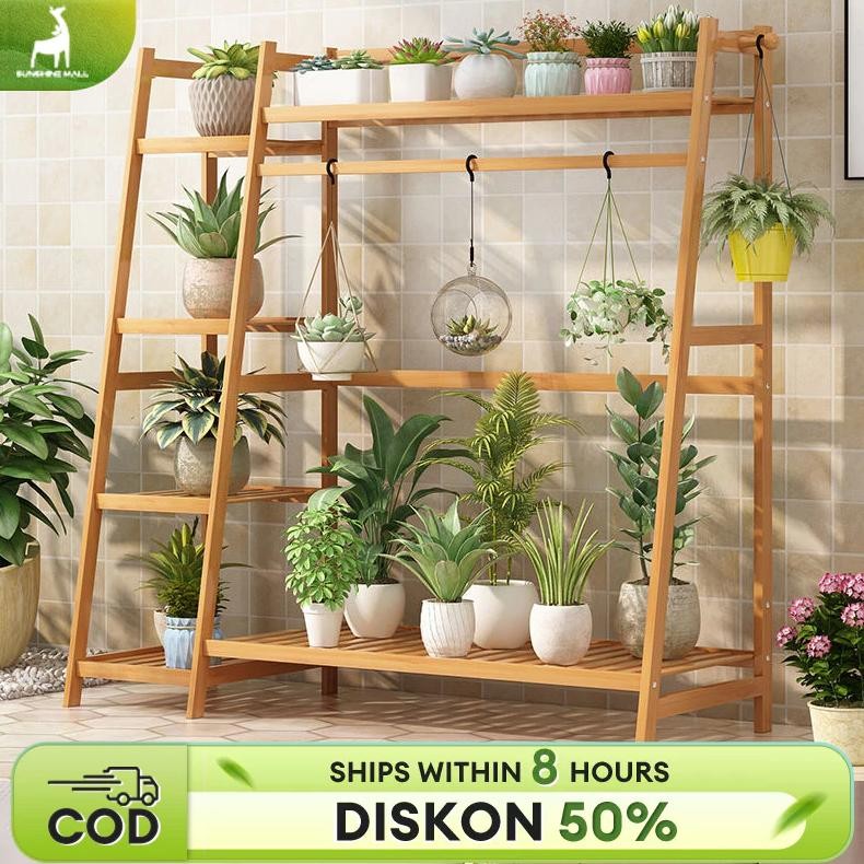 Rak Bunga 4 Susun Rak Bunga 150cm Tempat Bunga Raksasa Rak Taman Rak Bunga Kayu