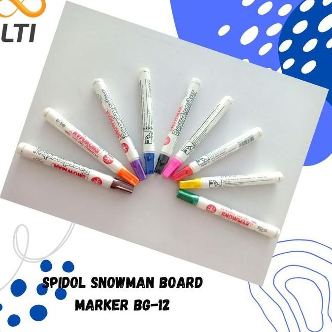 

Ready Snowman Spidol Whiteboard Marker BG-12 / Spidol Snowman Non Permanen Lusin BISA CAMPUR WARNA Biru Board