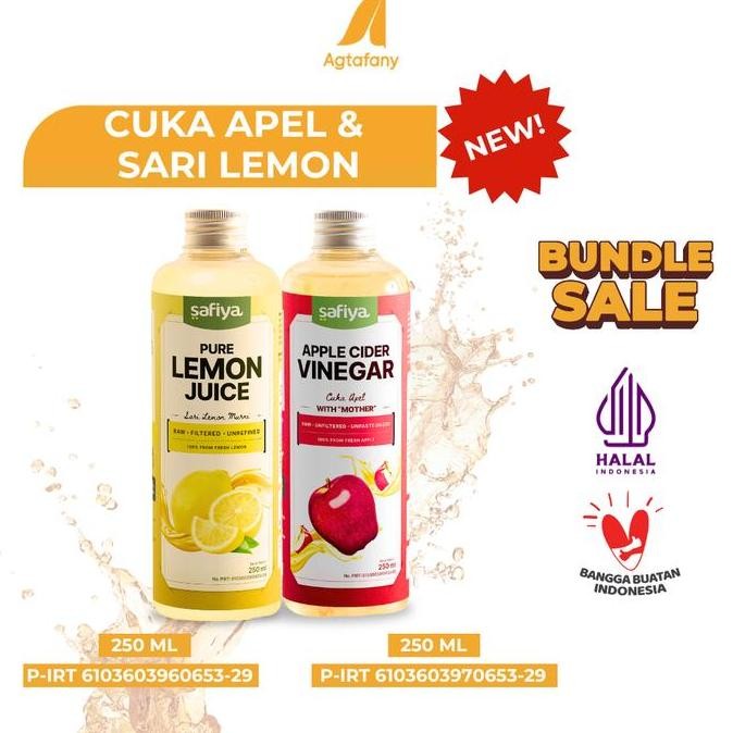 

STOK TERBATAS [PAKET HEMAT 2 IN 1] SARI LEMON + CUKA APEL 500 ML SAFIYA | BUNDLING PURE LEMON JUICE APPLE CIDER VINEGAR