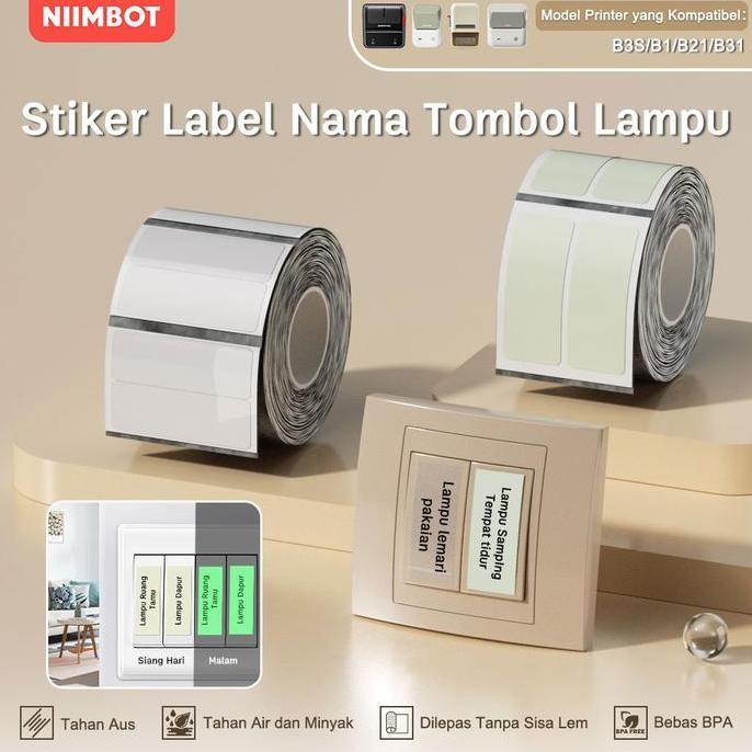 

ready NIIMBOT B21 / B1 / B3S Kertas Label Tombol Saklar Luminous, untuk Stiker Nama Klasifikasi Tombol Lampu. murah