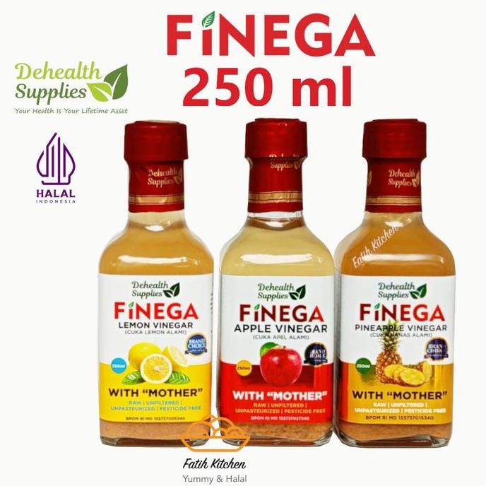 

STOK TERBATAS FINEGA 250 ML (BOTOL KACA) VINEGA CUKA APEL / NANAS / LEMON