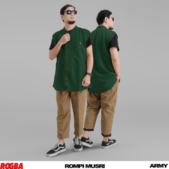 Tersedia Rompi Musri ROGBA Army - Rompi motor pria muslim tebal, hangat dan panjang cocok juga untuk