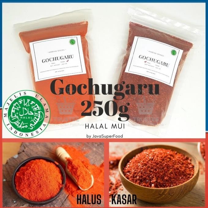 

Gochugaru HALAL 250gr / Bubuk Cabe Red Pepper Powder Korea Halus Kasar
