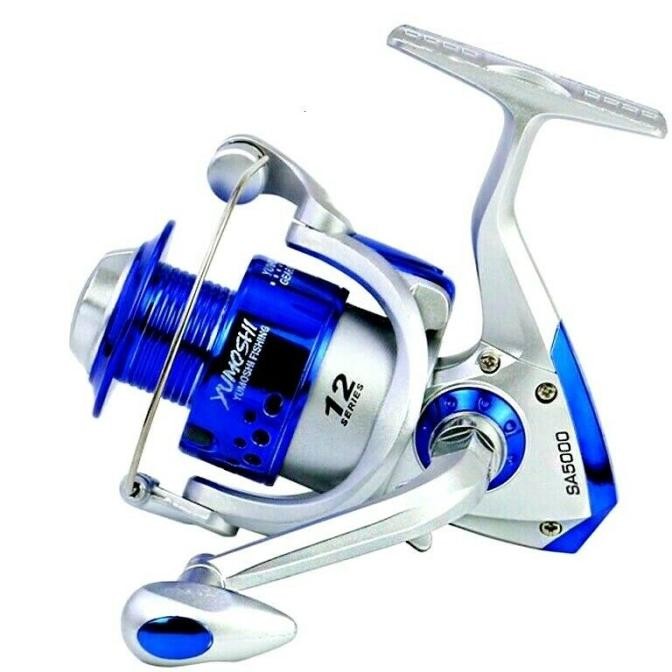Ready Reel Pancing YUMOSHI Biru Silver Murah Joran Rell Spinning