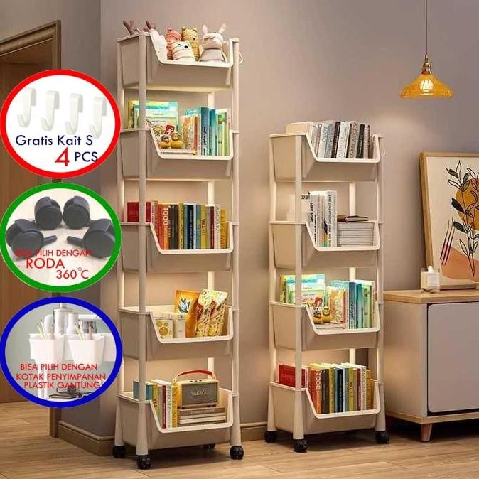 ready  Leora Deep | 4 SUSUN Rak Susun Serbaguna Rak Sudut Rak Plastik Rak Buku Rak Jumbo Rak Sepatu 