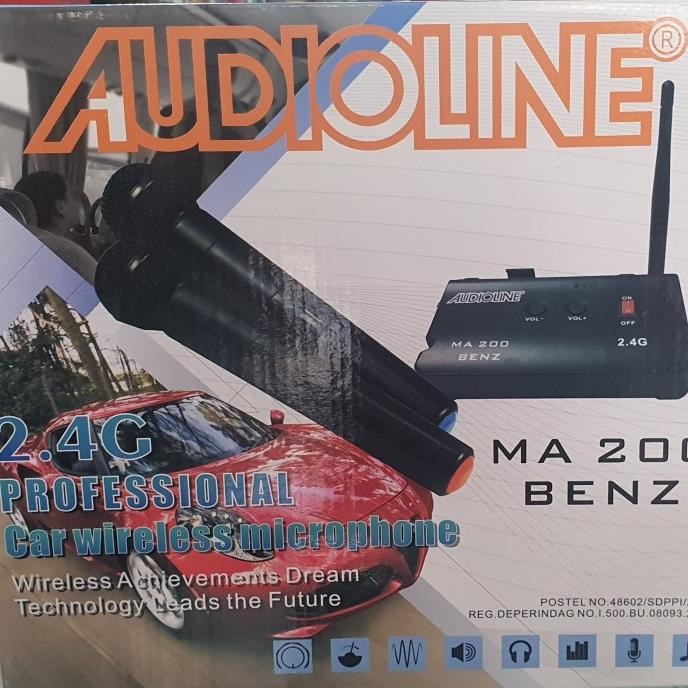 Mic wireless AudioLine MA 200 Benz 2.4G buat karaoke di mobil
