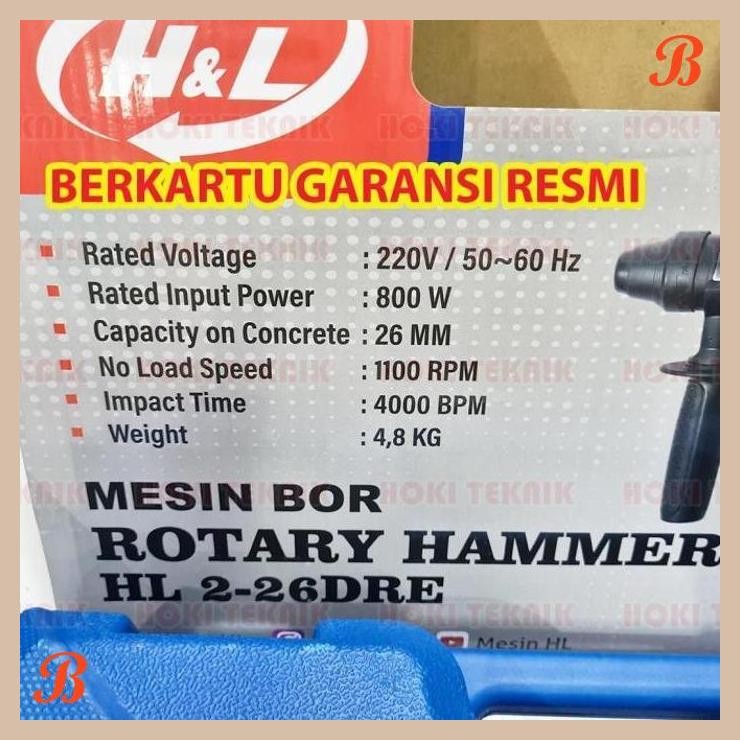 [HKT] MESIN BOR ROTARY HAMMER H&L 2-26DRE