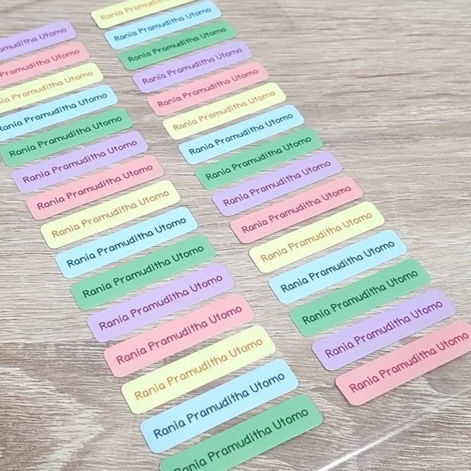

ready Label sticker nama anak custom waterproof murah