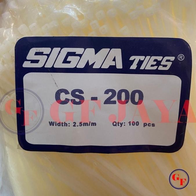 

tyS Kabel Ties Sigma CS 200 isi 100 Lebar 2.5mm Cable Tie Putih CS200 2,5