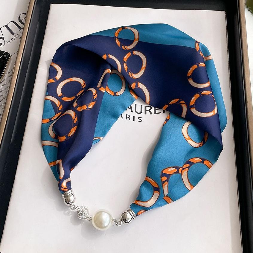 Premium Wanita Gesper Magnetik Syal Dasi Syal / Kecil Selendang / Syal Dengan Penutup Magnetik High 