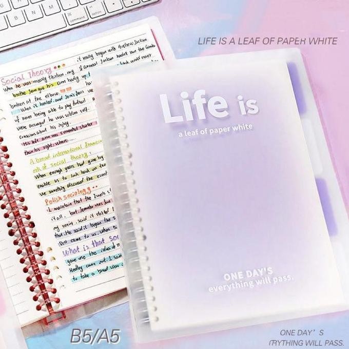 

tyS Winzige Binder B5 A5 Buku Tulis Sekolah Lucu Buku Notebook Aesthetic Korea Besar Binder Kuliah Buku Catatan Sampul Buku Aesthetic Stationery Cute Notebook A5 B5 Kertas Foto Alat Tulis Paper