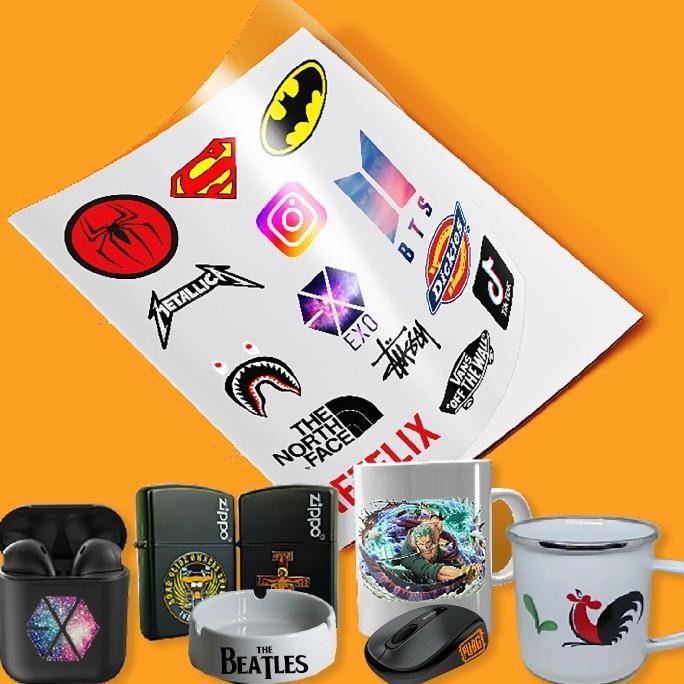 

ready Stiker UV DTF Decal Kering A3 Print Sticker Water Slide Termurah murah