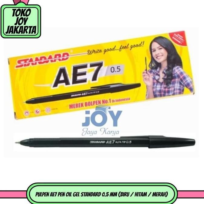 

tyS Pulpen AE7 Pen Oil Gel STANDARD 0.5 mm (Biru / Hitam / Merah)