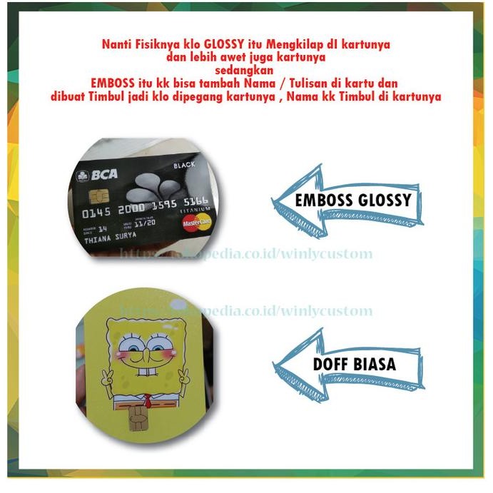

tyS Tambahan Cetak Glossy / Emboss Nama / Huruf 2 sisi