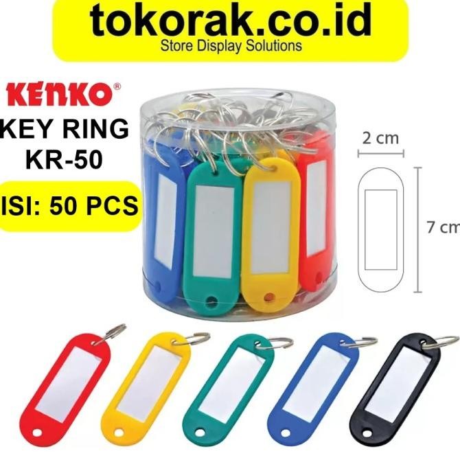 

tyS KEY RING KENKO GANTUNGAN KUNCI LABEL NAMA KR 50 PCS NAME TAG KR50