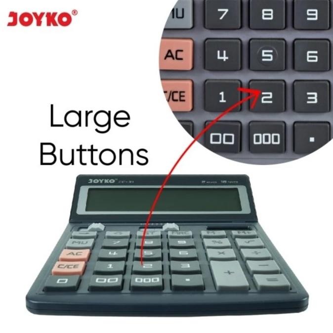 

tyS Kalkulator Meja JOYKO CC 31 16 Digit - Calculator Big Display LCD CC31