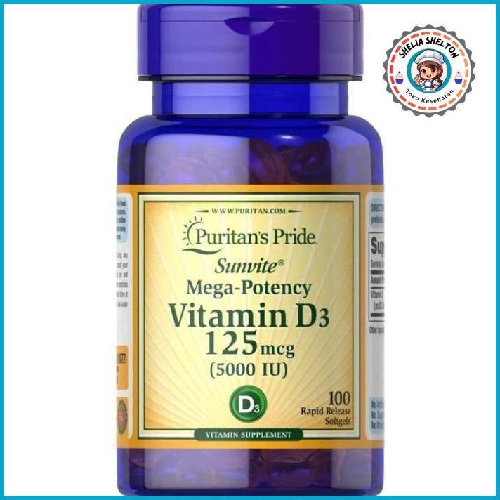 PASTI MURAH PURITANS PURITAN VITAMIN D 3 5000 IU 125MCG PURITAN'S D3 5000IU 100 S
