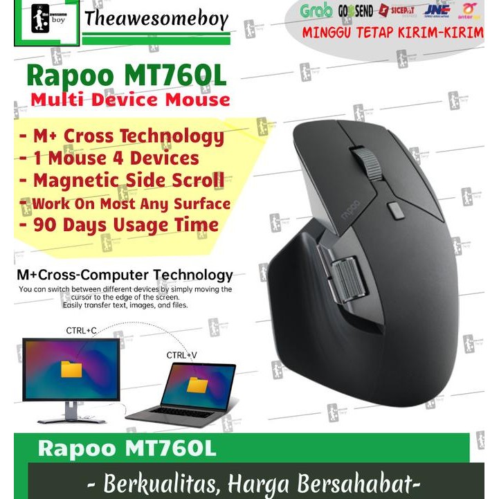 Rapoo MT750 Bluetooth Wireless Mouse Multi Device Logitech MX Killer