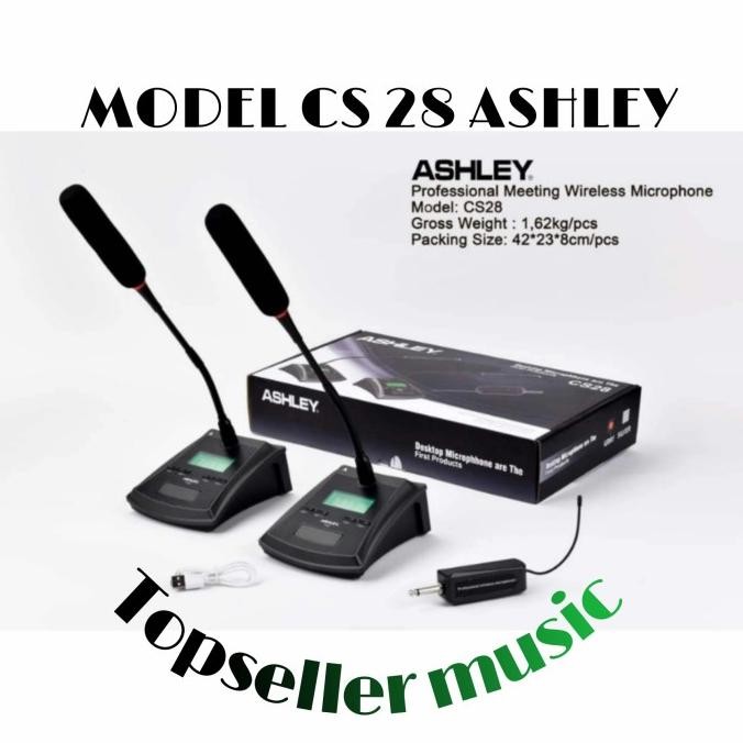 MIC ASHLEY CS28 WIRELESS MEJA PODIUM GARANSI 2BH MIC WIRELESS MEJA