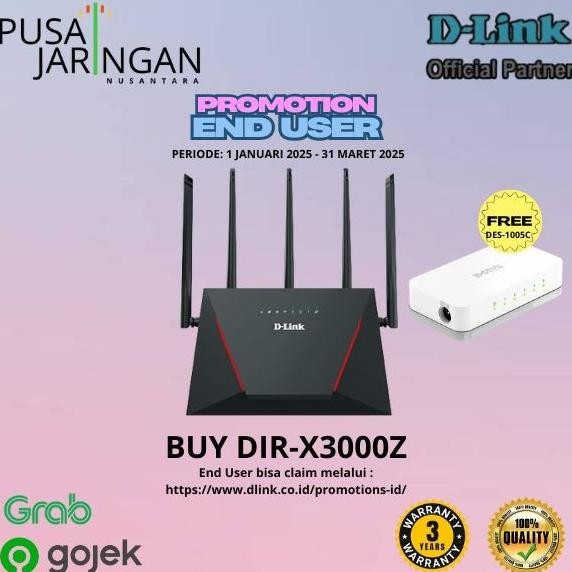 D-LINK DIR-X3000Z AX3000 Mesh Gigabit Wireless Router