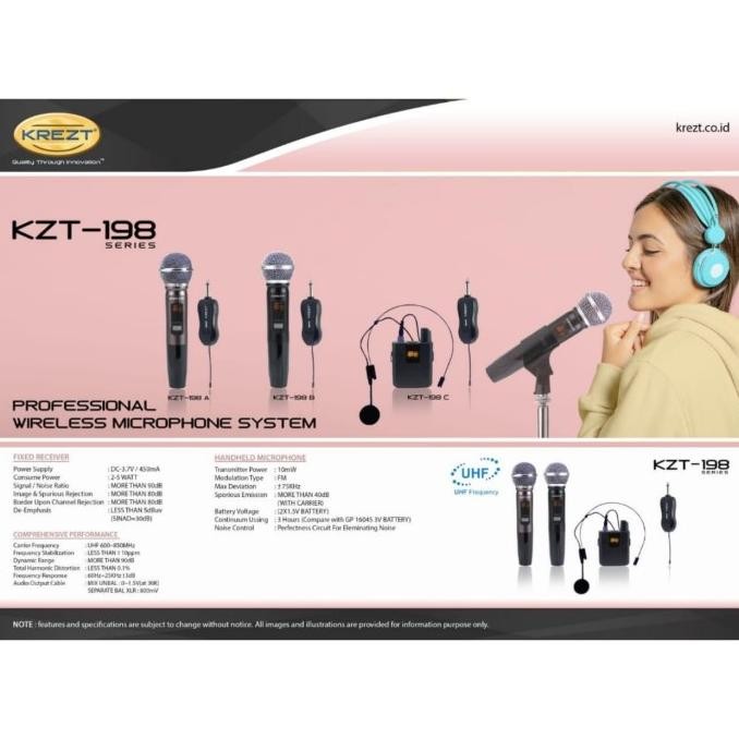 Mic Wireless Krezt KZT-198