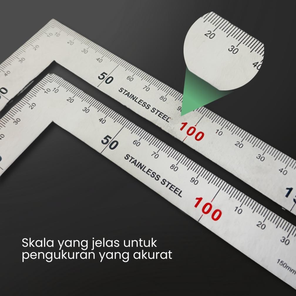 new  Feibao Penggaris Siku L 30-50CM / Penggaris Siku Tukang / Stainless Kualitaas terbaik. murah