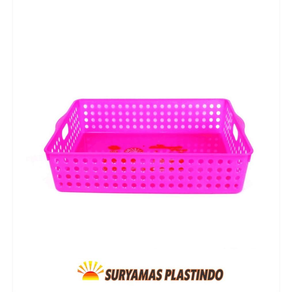 Keranjang Buah Sayur Plastik Persegi Kecil Serbaguna A3 Diskon