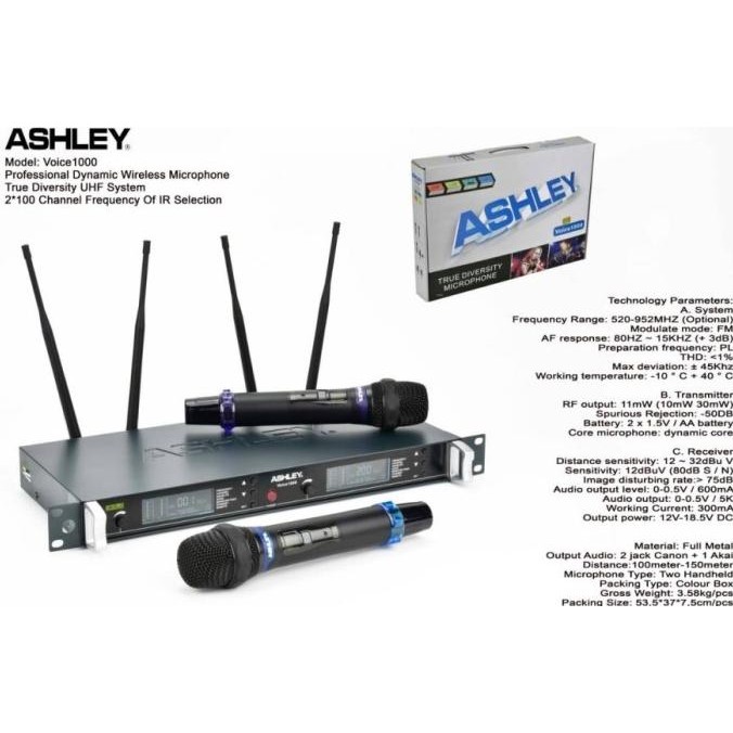 Mic Wireless Ashley Ct One  Mic Wireless Ashley 2 Mic