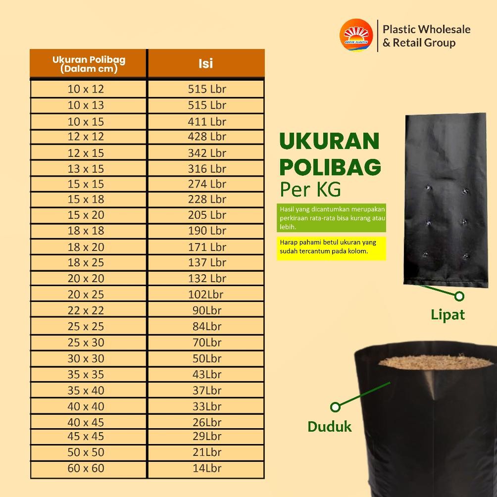 Polybag / Polibeg / Polibag Media Tanam Ukuran 25X30 Harga Grosir